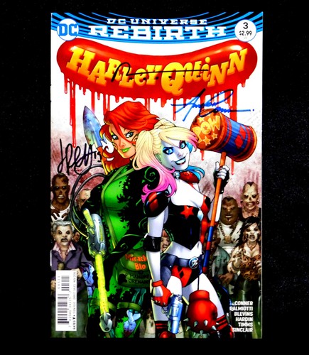 HARLEY QUINN #3 REBIRTH SIGNED CHAD HARDIN, AMANDA CONNER & JIMMY PALMIOTTI