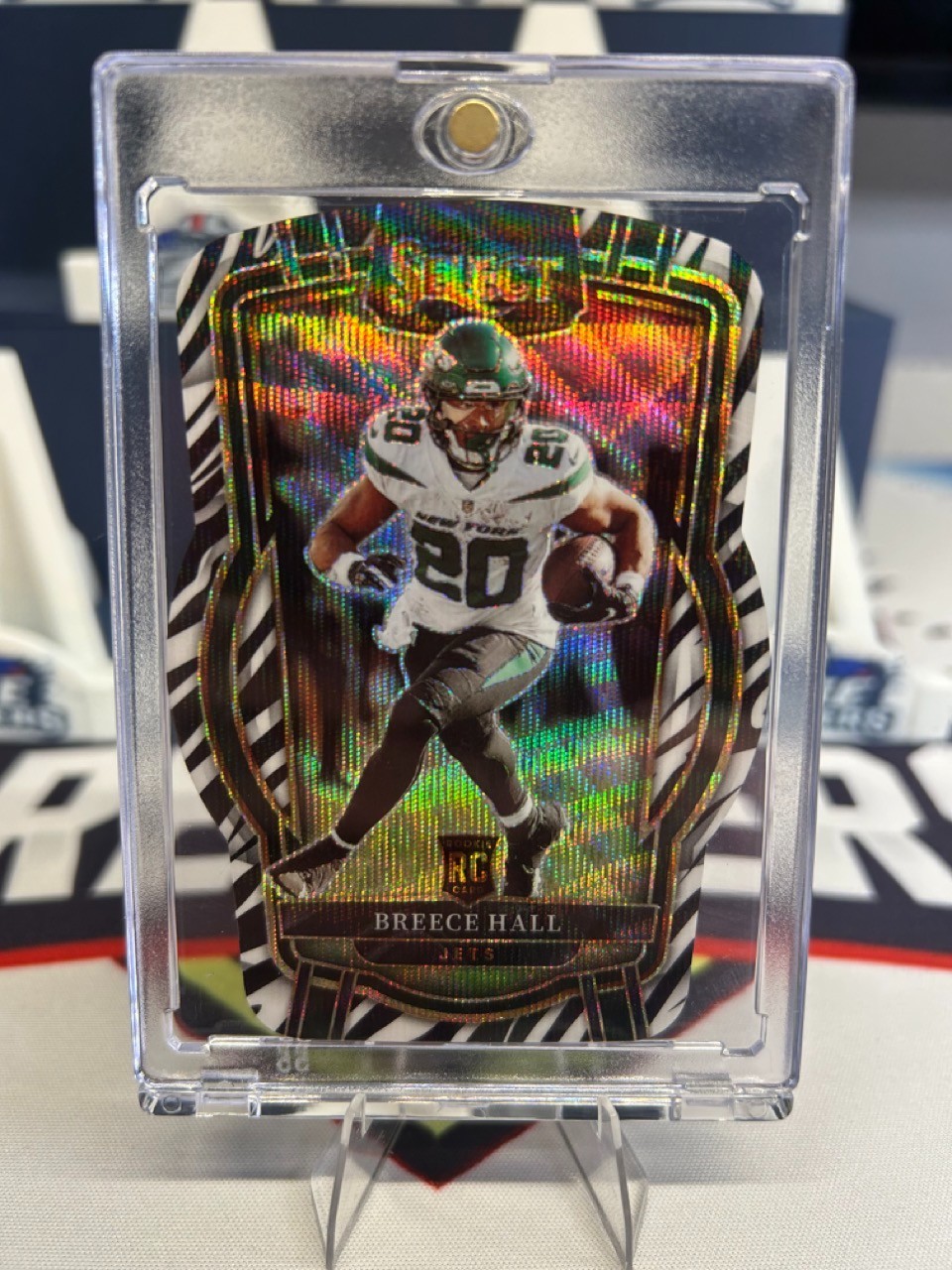 2022 Panini Select Breece Hall Zebra Prizm Die-Cut (RC) Club Level #222