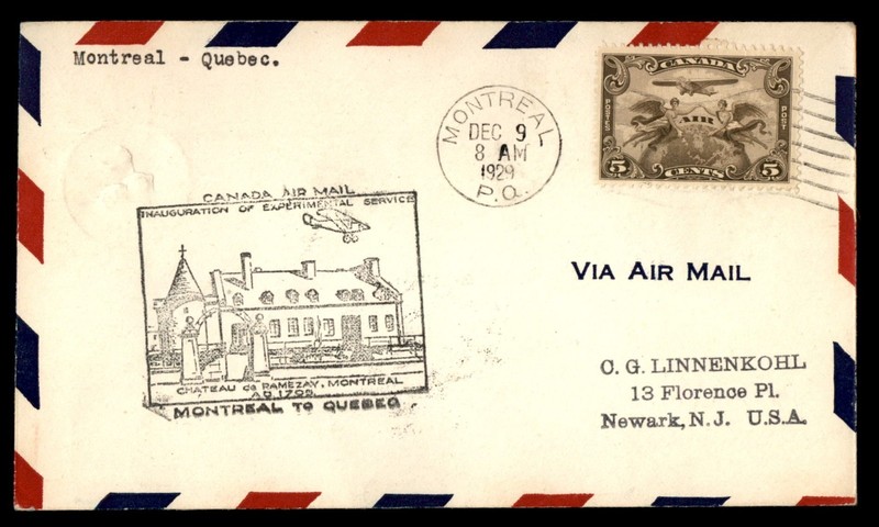 Mayfairstamps Canada Flight 1929 Montreal to Quebec Chateau Cover aaz_60111