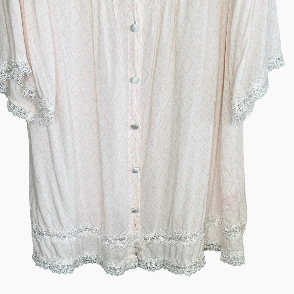 Betsey Johnson Y2k Retro Sleep Shirt Womens Medium Lace Coquette Feminine Pajama - Image 4 of 4