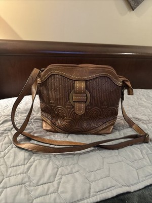 Born Concept Crossbody Bag Handbag Purse Luggage Stitch Brown RN100622 