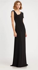 David Meister Black Ruched & Beaded Jersey Elegant Gown Dress.NWT Sz6 $398