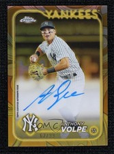 2024 Topps Gilded Collection Chrome Gold 62/99 Anthony Volpe #CGA-AV Auto 9su