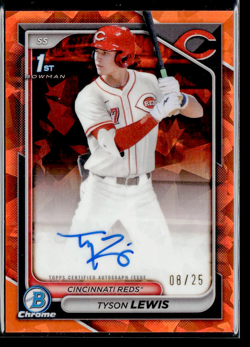 2024 Bowman Draft Sapphire Edition Tyson Lewis Prospect Autographs Orange 08/25