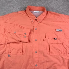 Columbia PFG Shirt Mens 3XT Orange Bahama II Performance Fishing Lightweight