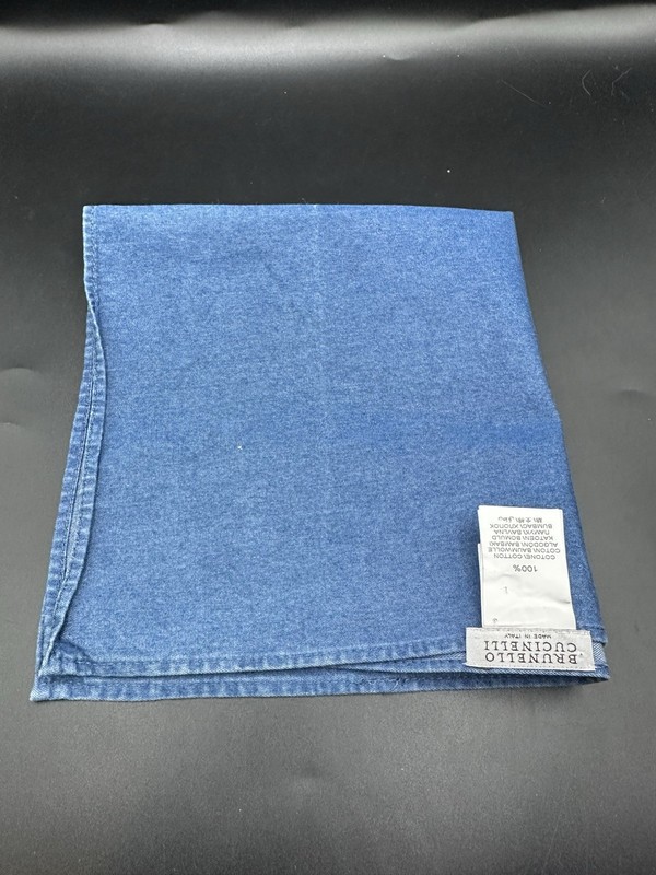 Brunello Cucinelli Blue Chambray Pocket Square