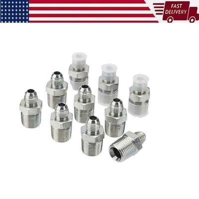 10 Pipe Adapter 3/8'' Male 37° Flare JIC x 1/2'' Male NPT Plated Hydraulic fitting