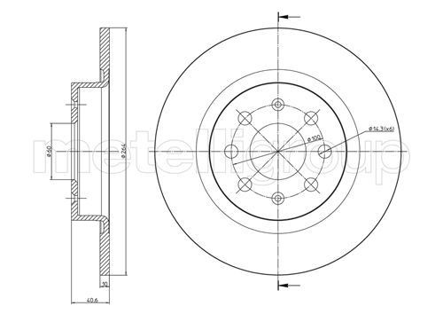 2X Metelli Bremsscheibe 23-0857C FüR Abarth Passend FüR Fiat Opel-image