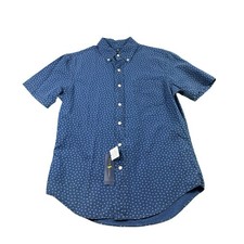 Polo Ralph Lauren Blue Brown Star AOP Men’s S/S Button Front Size M Slim NWT