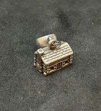 925 Sterling Brown County Cabin Charm 0.5in - 4.5g