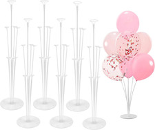 6 Sets Balloon Sticks with Base for Table Balloon Stand Kit Balloon Stands with