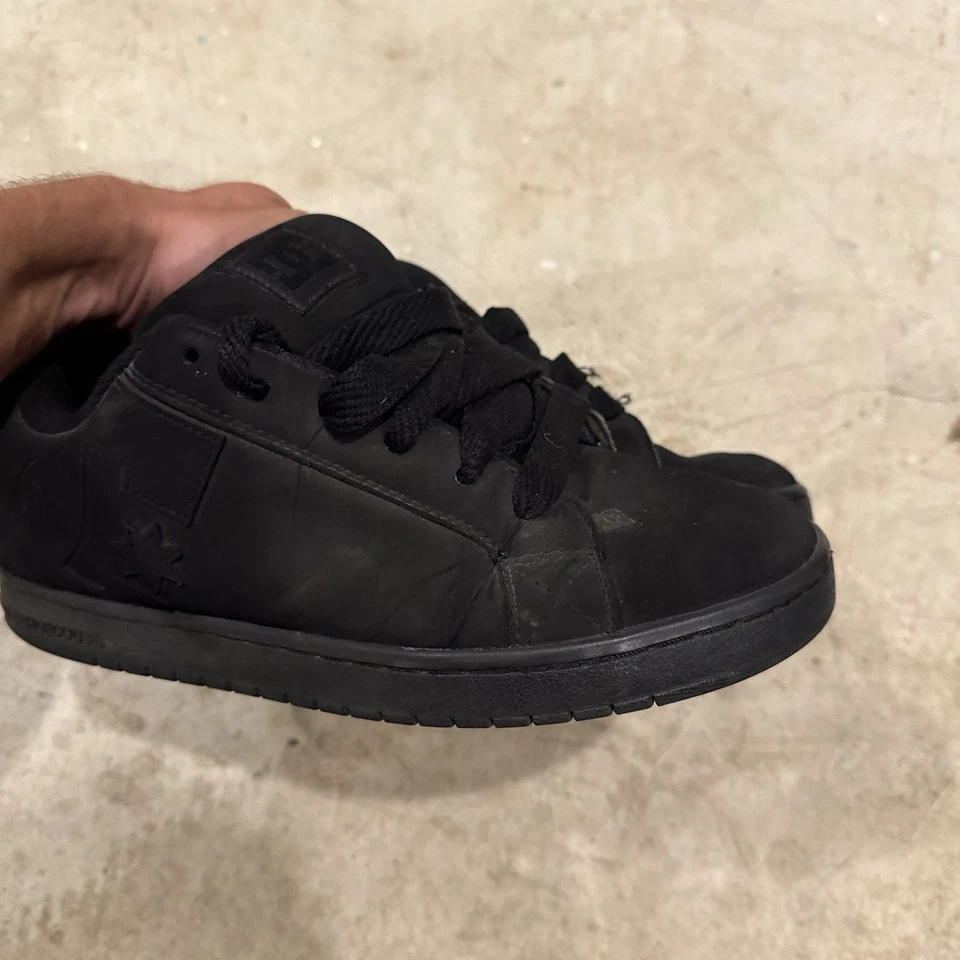 Y2K DC Shoes Court Graffik Size 10.5 Chunky Laces Skate Sneakers All Black Mens - Image 3 of 4