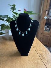 Vintage Native Navajo Liquid Sterling Silber 925 & Türkis Perlenkette