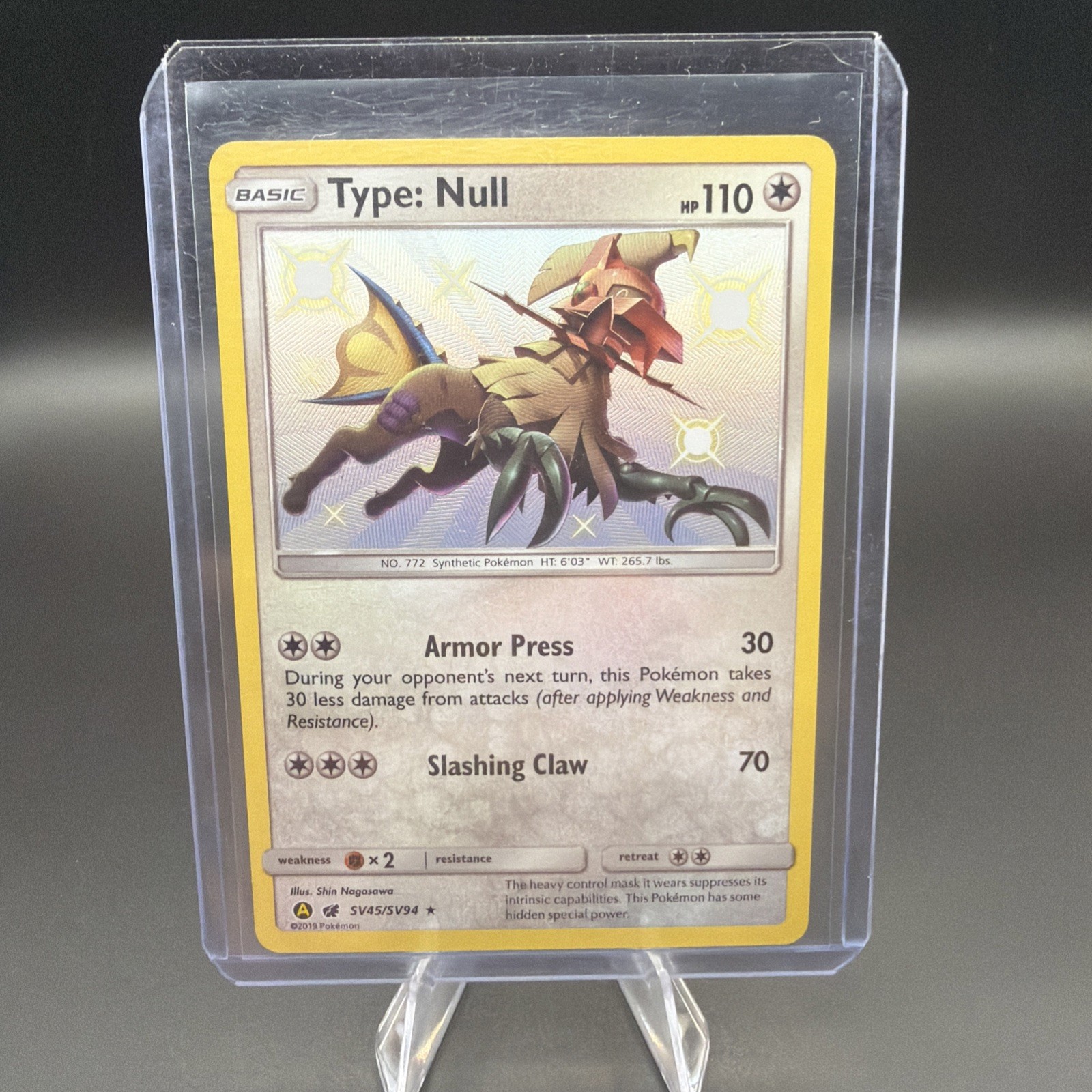 Type: Null SHINY SV45/SV94 Hidden Fates NM Holofoil Rare Pokemon Card