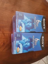8 Sony Blank VHS Tapes 6 Hour T-120 Sealed