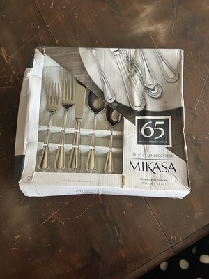 Mikasa REGENT BEAD 65-Piece Service for 12 Flatware Set- NEW/ BOX DAMAGE