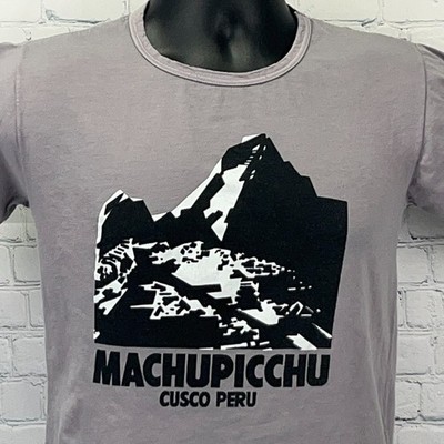 Vintage 80s Machu Picchu T Shirt Cusco Peru Machupicchu Inca Gray Tee XS X-Small