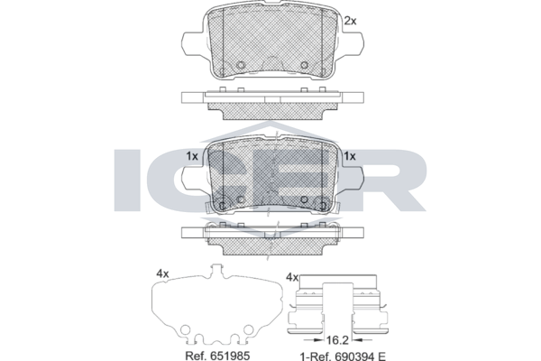 Bremsbelagsatz Hinten Lucas-Trw-System FüR Opel Insignia B Country 16-> 13595651-image