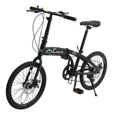 20" Folding Bike 7-Speed Adult Bicycle Foldable City Bike Height Adjustable