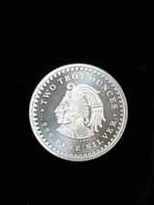 2 oz Aztec Calendar Silver Round (2 Ava)
