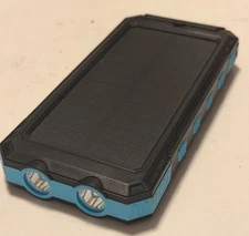 Solar Power Bank Portable Charger 10000mah External Battery With Flashlight