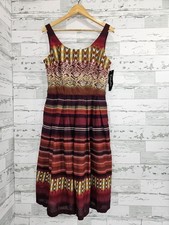 K Studio Collection Multicolor Patterned Aztec Inspired Pleated Dress Women 12