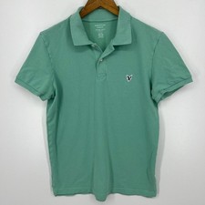 American Eagle Polo Shirt Men's Size M Green Super Soft Slim Fit Logo