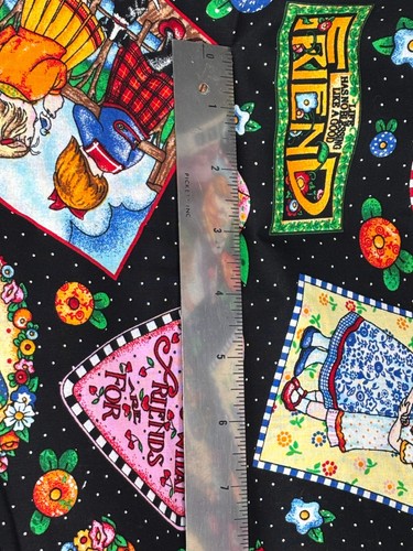 54"L x44"W Cranston Mary Engelbreit Detti / Migliori Amici dappertutto su Nero - Foto 7 di 9