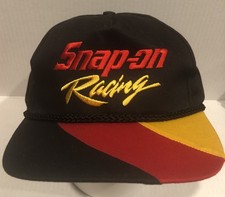 Vintage Snap-On Racing Rope Hat Black/Red/Yellow Tri Color Swingster Snapback