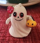 Day of Dead BLUE SKY Claywork Salt & Pepper Shaker GHOST Pumpkin 2020 S&P @RARE@ — photo 3