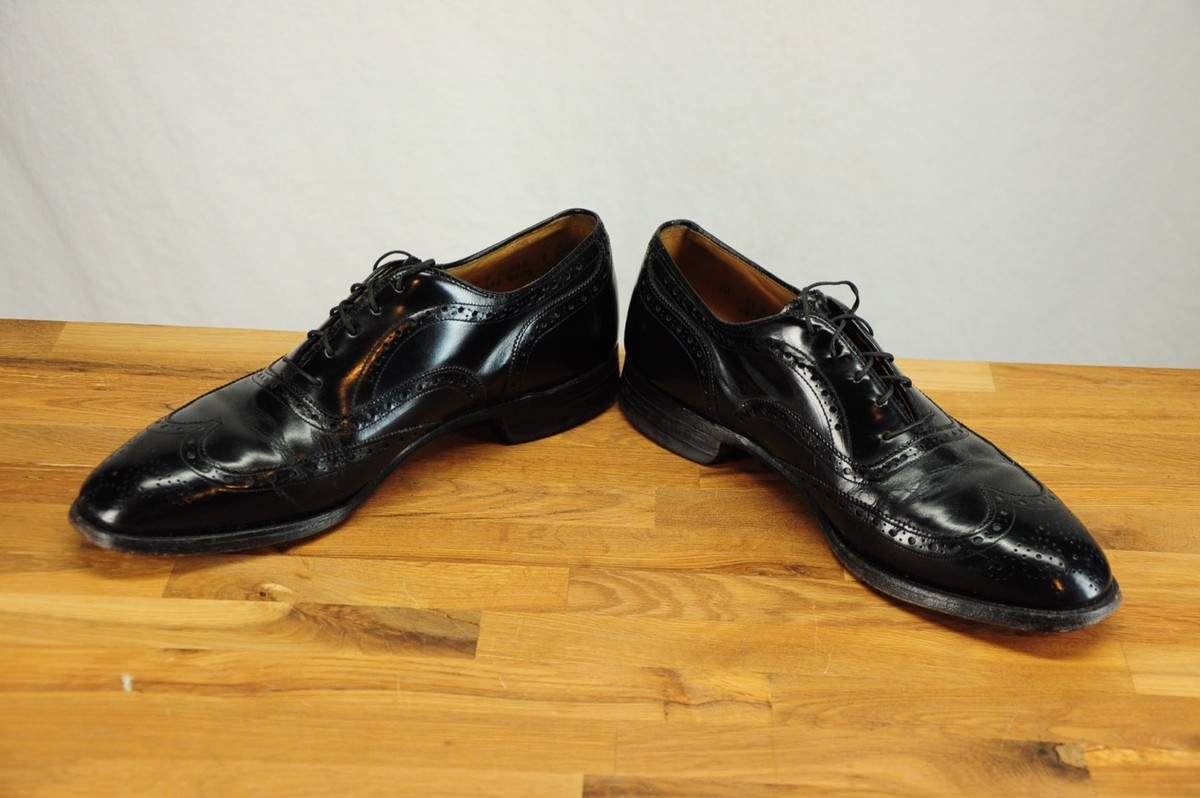 Johnston & Murphy Aristocraft Black Leather Wing Tip Oxford Men's