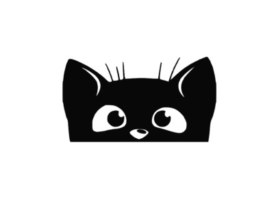 Peeking Cat Vinyl Decal Sticker -Multiple Colors & Sizes- FREE SHIPPING