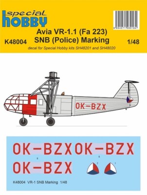 Special Hobby 100-K48004 - 1:48 VR-1 SNB Marking Decal - Neu