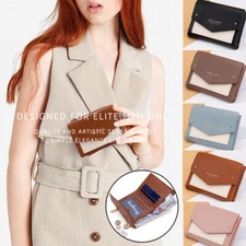 Women's Mini Trifold Wallet Leather Purse Cash Card Holder Short Envelope Wallet