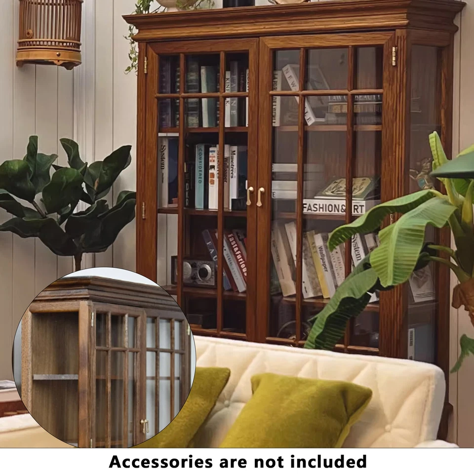 Estantería de madera a escala 1/6 vitrina vitrina muebles almacenamiento miniaturas Foto 3 de 4