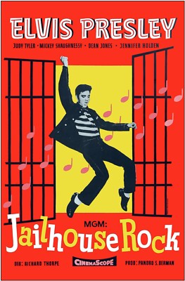 エルビス・プレスリー Jailhouse Rock ロビー用ポスター 1957 Jailhouse Rock Movie Poster Print Elvis Presley Vince Everett