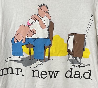 Vintage Mr. New Dad T-Shirt 1987 Jim Benton Size Men's