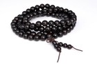 8MM 108 Pcs Black Ebony Blackwood Mala Beads Natural Wood Black Round Beads 35"