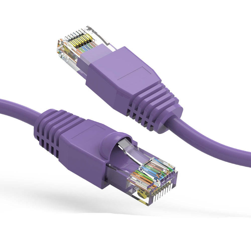 2Ft Purple CAT6A UTP Booted Ethernet Network Cable