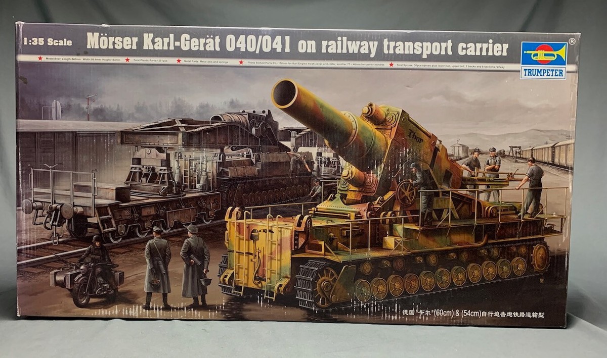 1:35 Trumpeter 00209 Mörser Karl Gerät 040/041 on rail transport