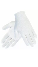 12-White Cotton Work Glove Soft Thin Coin Jewelry Silver Inspection Handling B60