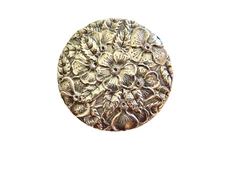 RARE American Sterling Silver Floral Repousse Round Vinaigrette William Wise