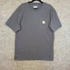 Carhartt Shirt Mens Medium Blue Crewneck Tshirt Pocket Tee Loose Fit Logo