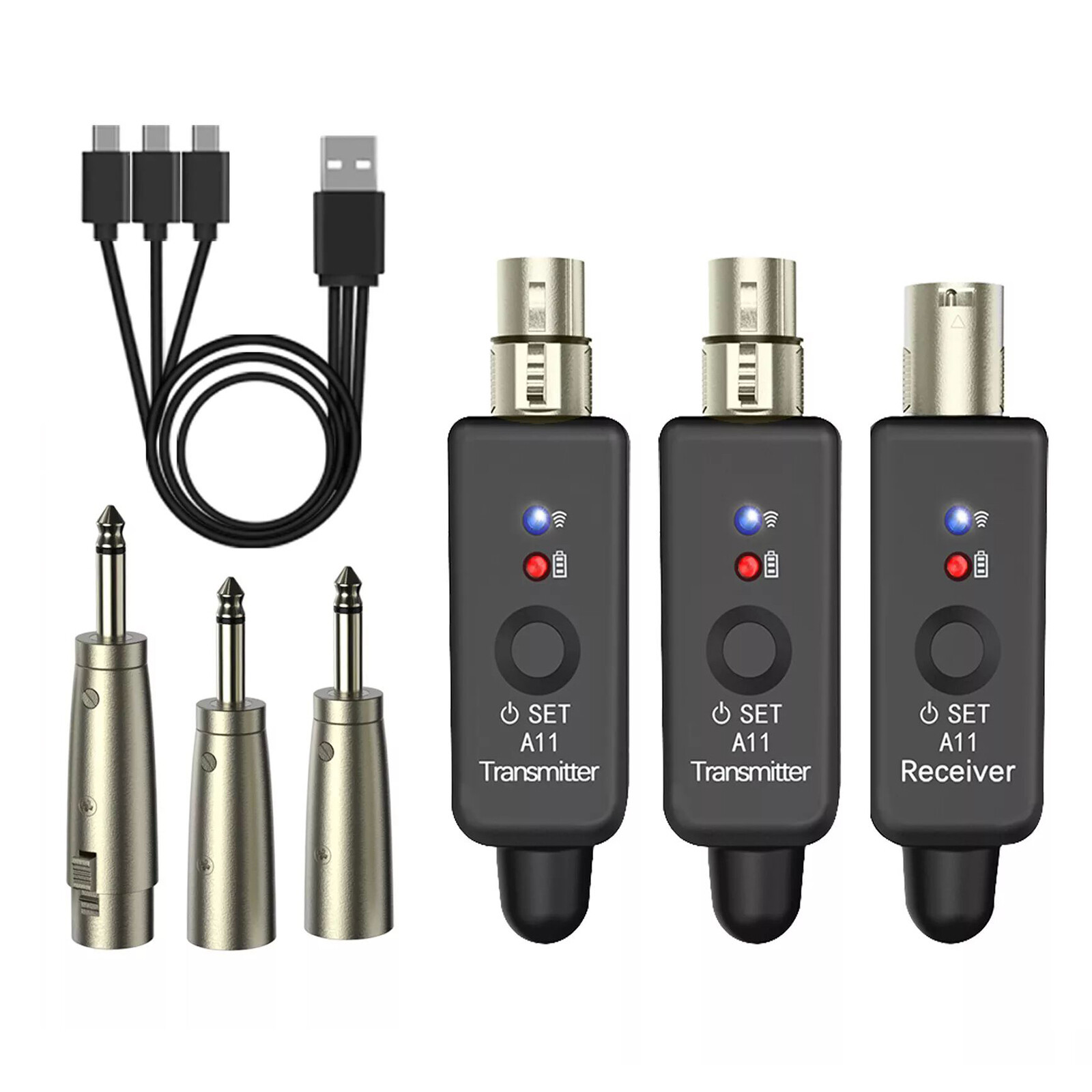 Professional XLR Wireless Mic Transmitter & Receiver for Multi-Scenario Use