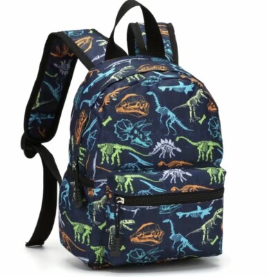 dinosaurs print canvas mini backpack purse Kids Dinosaur Print Mini Backpack Blue School Preschool Bag Boys 10.6in  Tall NEW