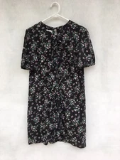 🌱 Zimmermann Short Sleeve Floral Bird Print Embellished Shift Dress Size 0 8