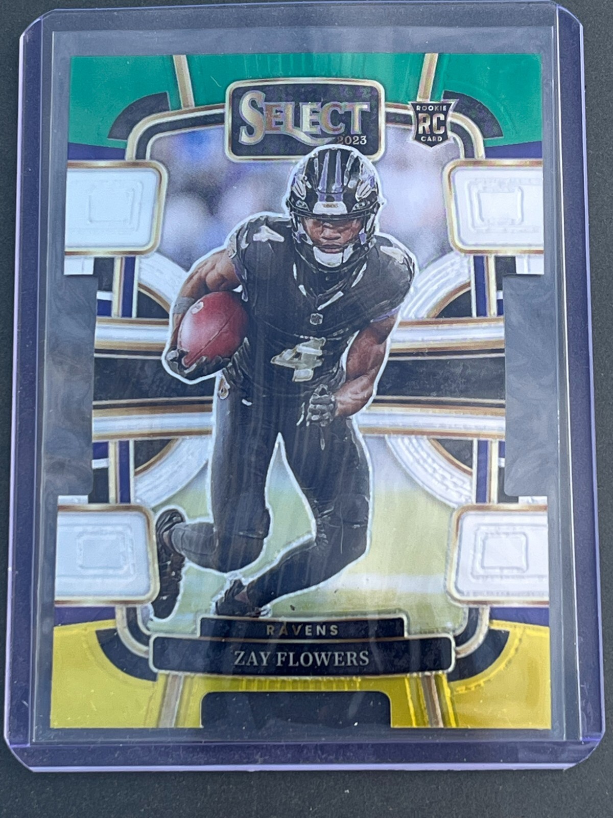 2023 Panini Select - Concourse Green & Yellow Prizm Die-Cut #8 Zay Flowers (RC)