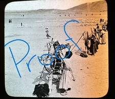 Magic Lantern Photo Slide Child Labor Spinning Cotton Egyptian Desert  &InfoCard