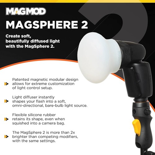 MagSphere 2 Flash Modifier - Versatile Magnetic Light Diffuser for Photographers - Picture 4 of 8