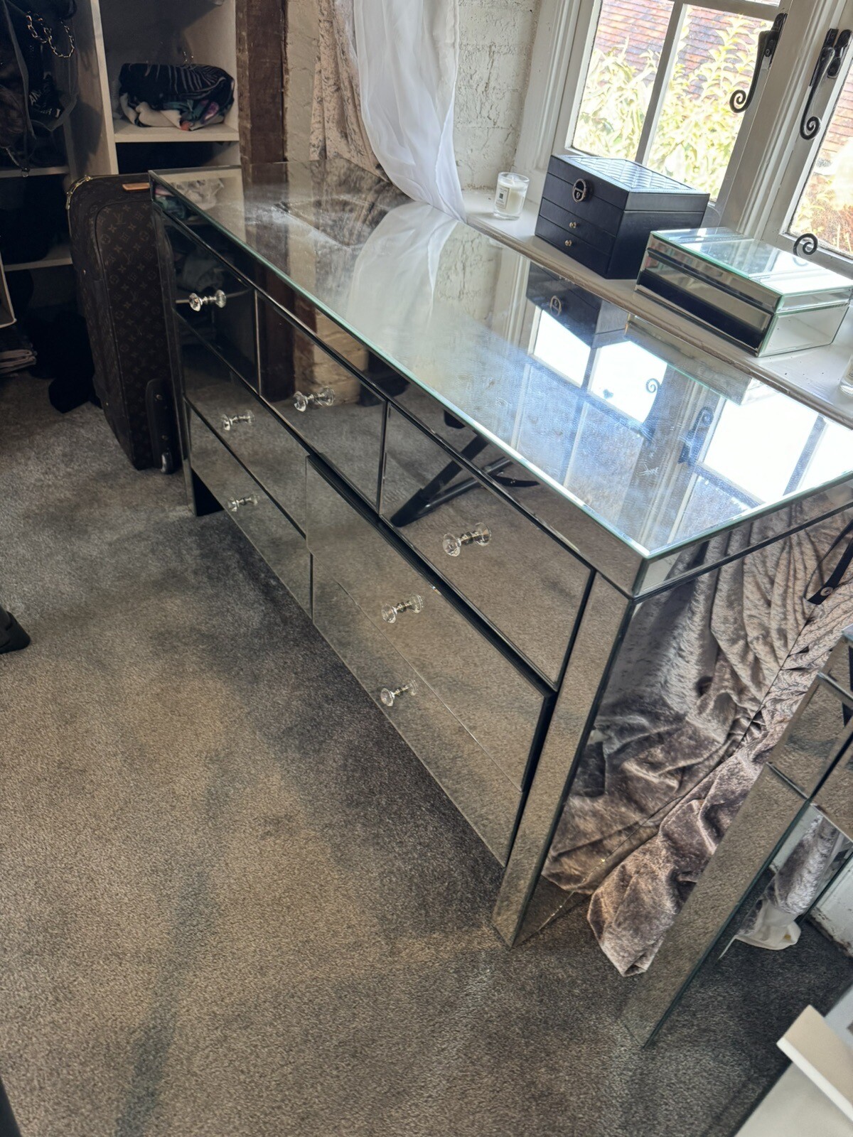 Large mirrored chest of drawers eBay